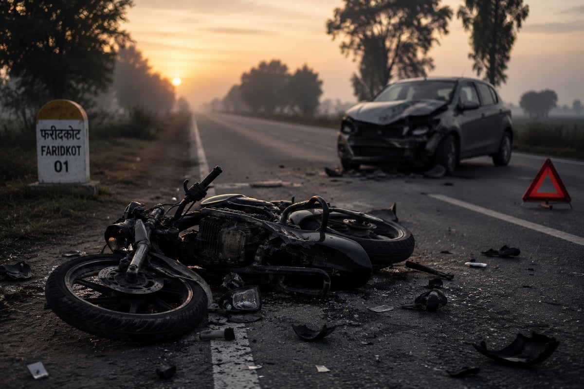 Two Youths Killed in Horrific Road Accident Near Faridkot Village