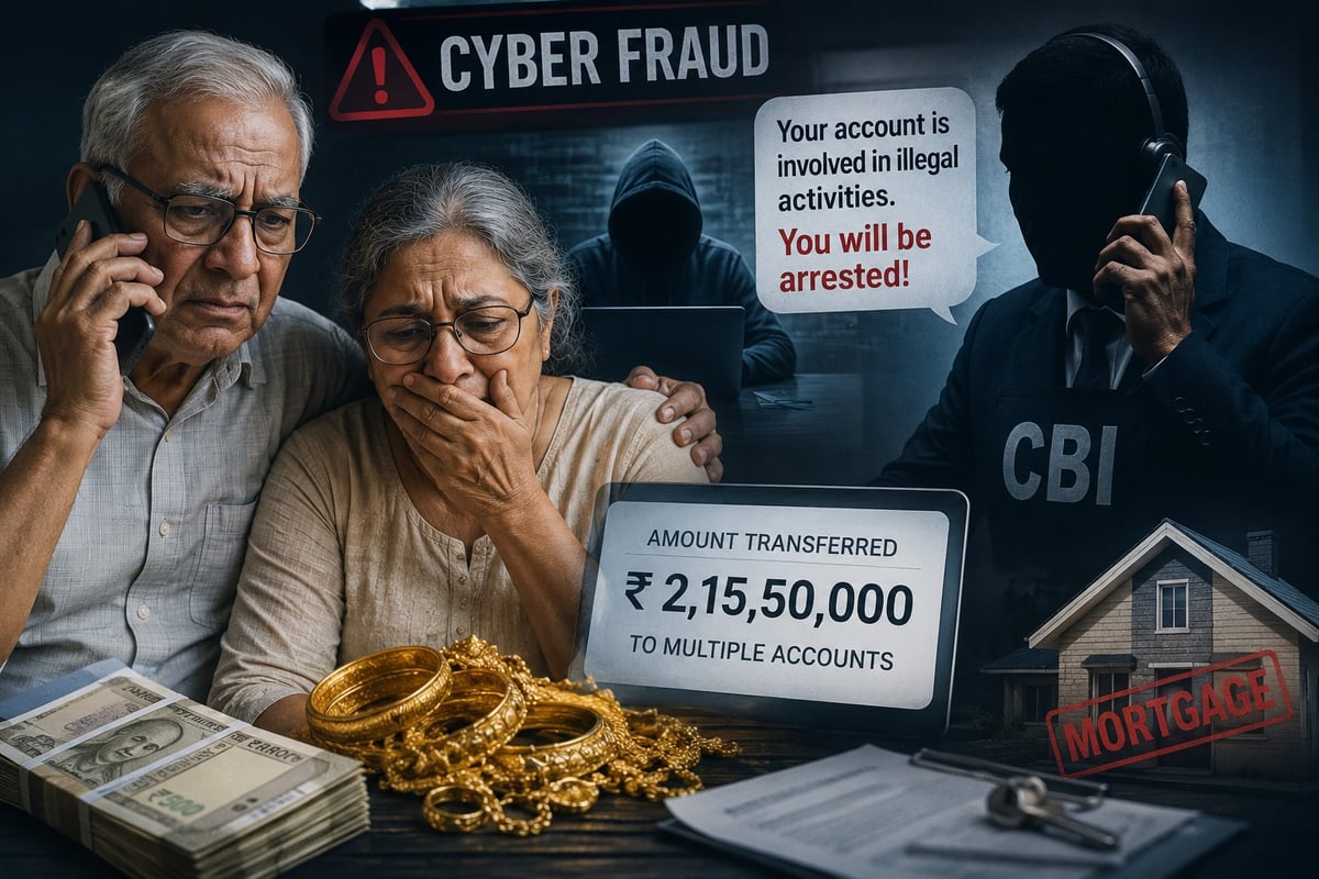 Elderly Chandigarh Couple Duped of ₹2.15 Crore in Cyber Scam