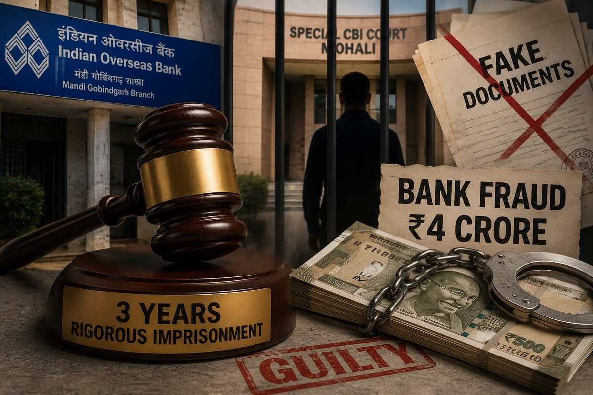 Mohali CBI Court Sentences Firm Partner to 3 Years in ₹4 Crore Bank Fraud Case