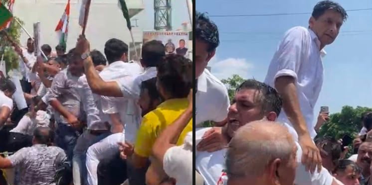 NEET-CBSE Paper Leak Row: Congress Protest Near Haryana CM Residence; Faces Water Cannon, Lathi Charge
