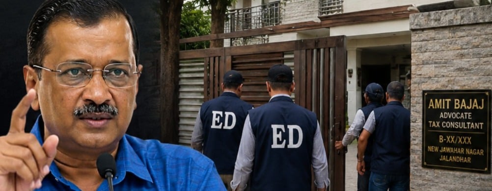 Kejriwal Alleges ED Targeting Traders; Agency Raids Tax Lawyer Amit Bajaj’s Jalandhar Home