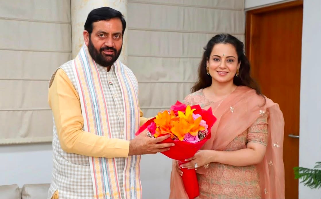 Kangana Ranaut Pays Courtesy Visit to Haryana CM Nayab Singh Saini in Delhi