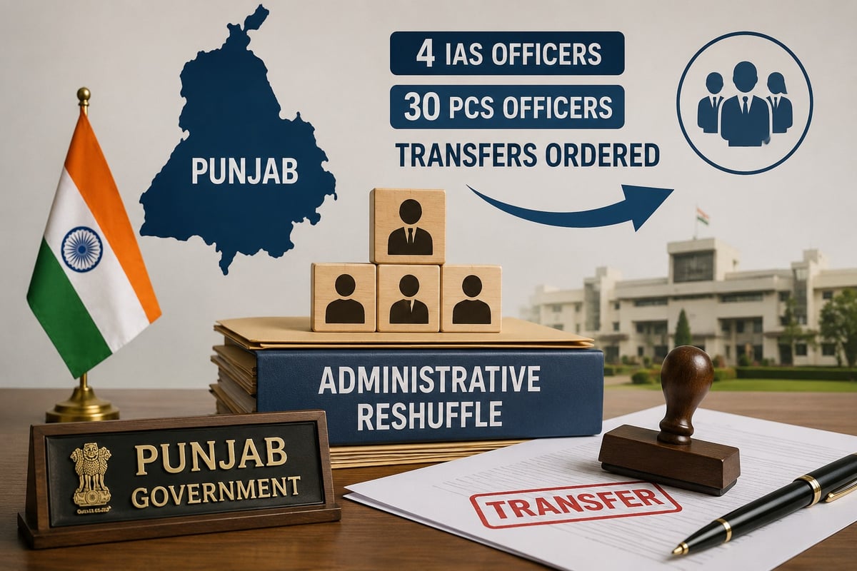 Punjab Govt Orders Major Administrative Reshuffle; 4 IAS, 30 PCS Officers Transferred