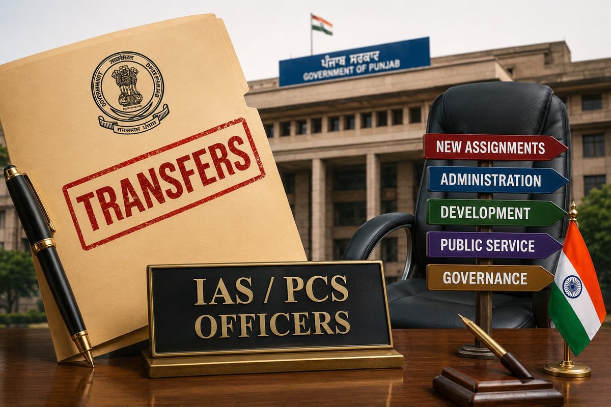 Punjab Government Issues Major Bureaucratic Reshuffle; 8 Officers Transferred