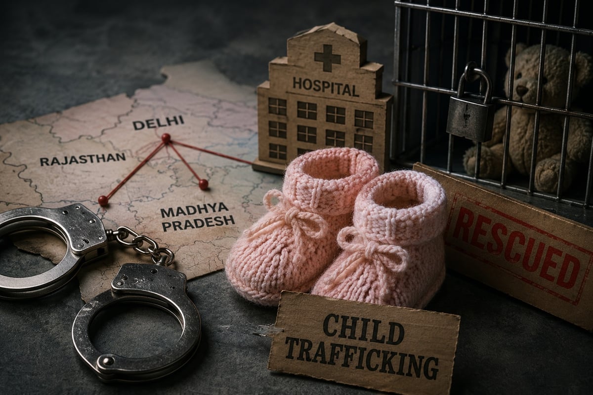 Delhi Police Bust Major Interstate Child Trafficking Racket, 12 Arrested and Five Infants Rescued