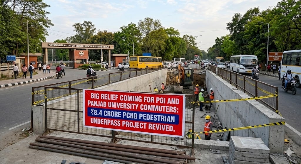 Big Relief Coming for PGI and Panjab University Commuters: ₹8.4 Crore Pedestrian Underpass Project Revived