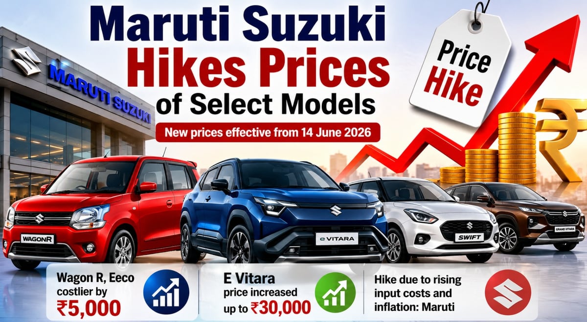 Maruti Suzuki Hikes Prices Across Select Models; E Vitara Gets Biggest Increase of ₹30,000