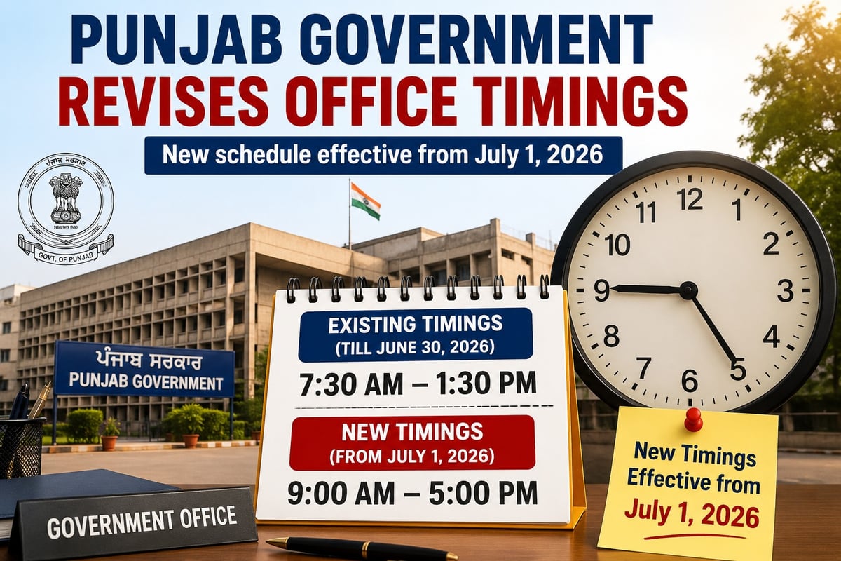 Punjab Government Revises Office Timings for Summer Season from July 1