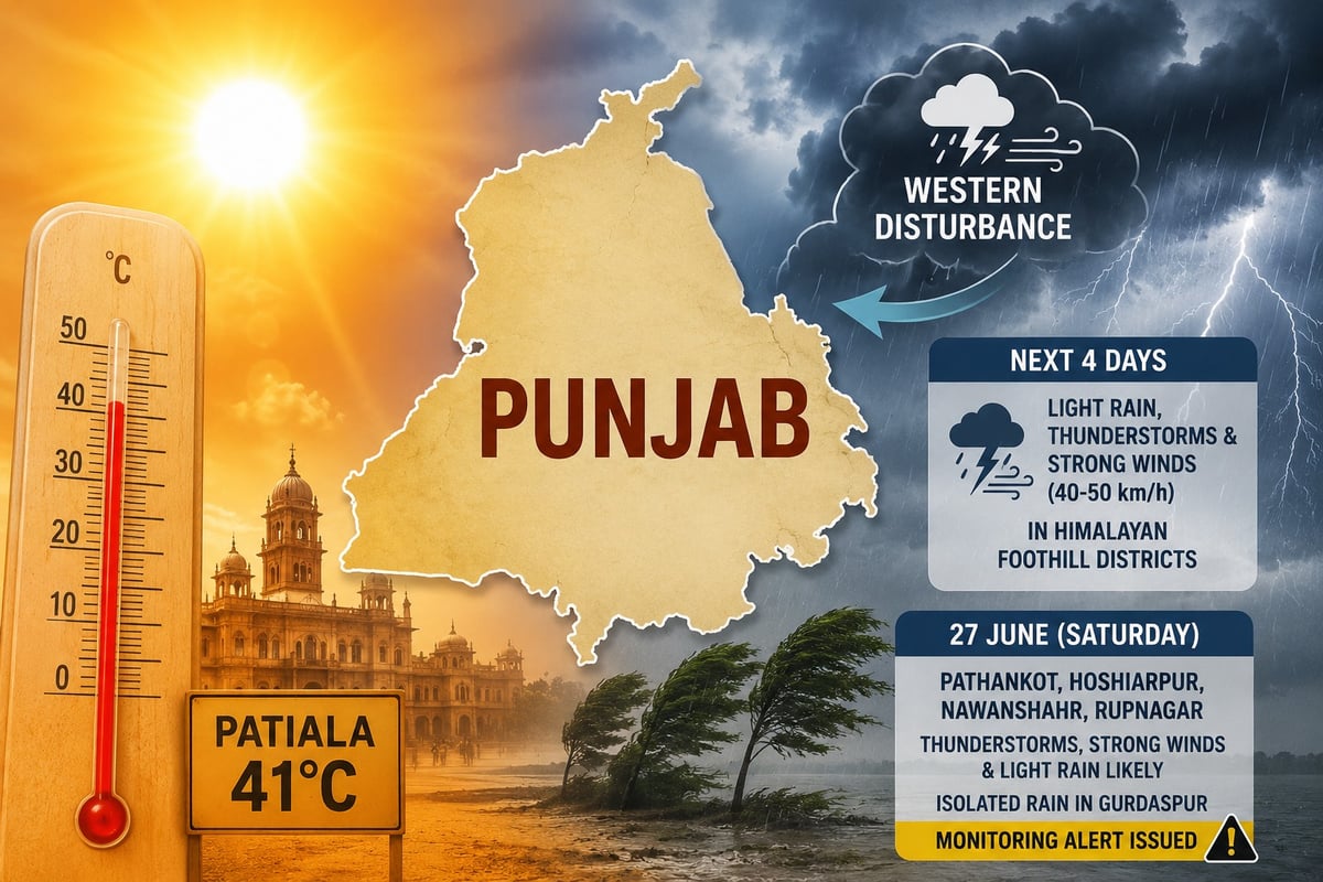 Punjab Heat Intensifies Despite Western Disturbance; Patiala Sizzles at 41°C