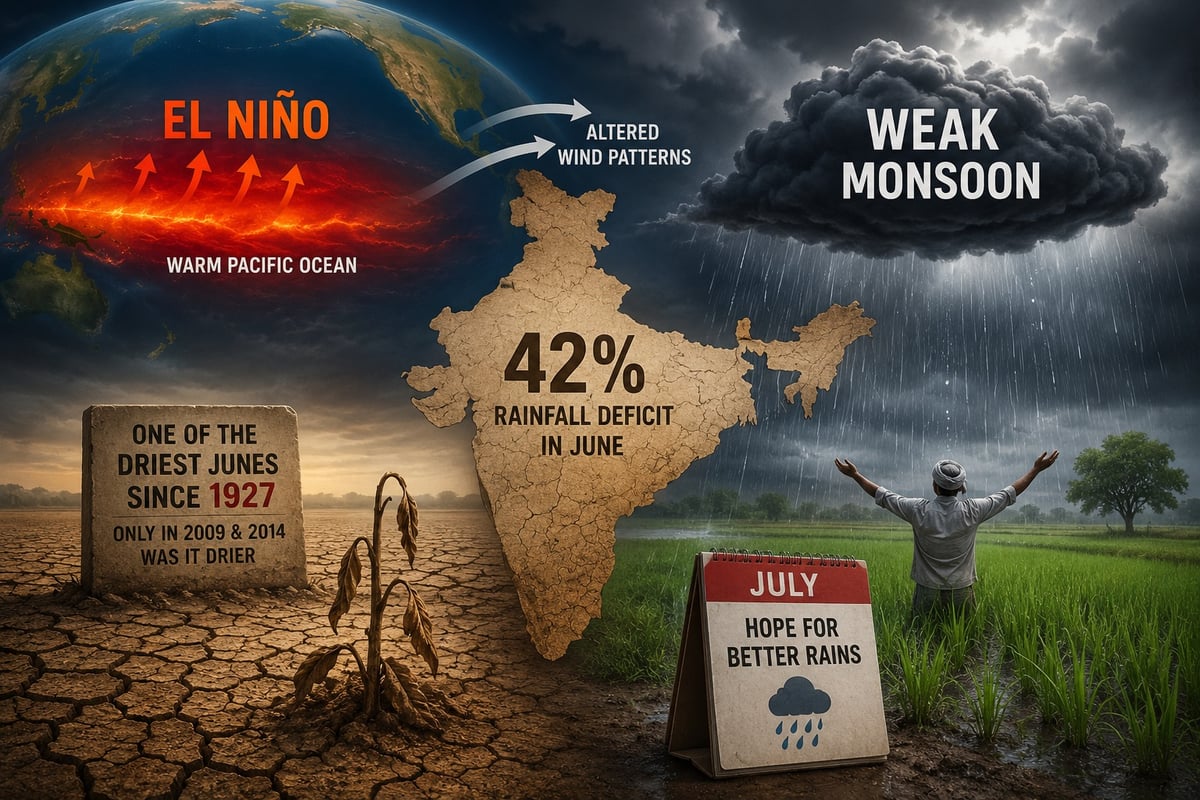 India Records Third-Driest June Since 1927 as Monsoon Falters