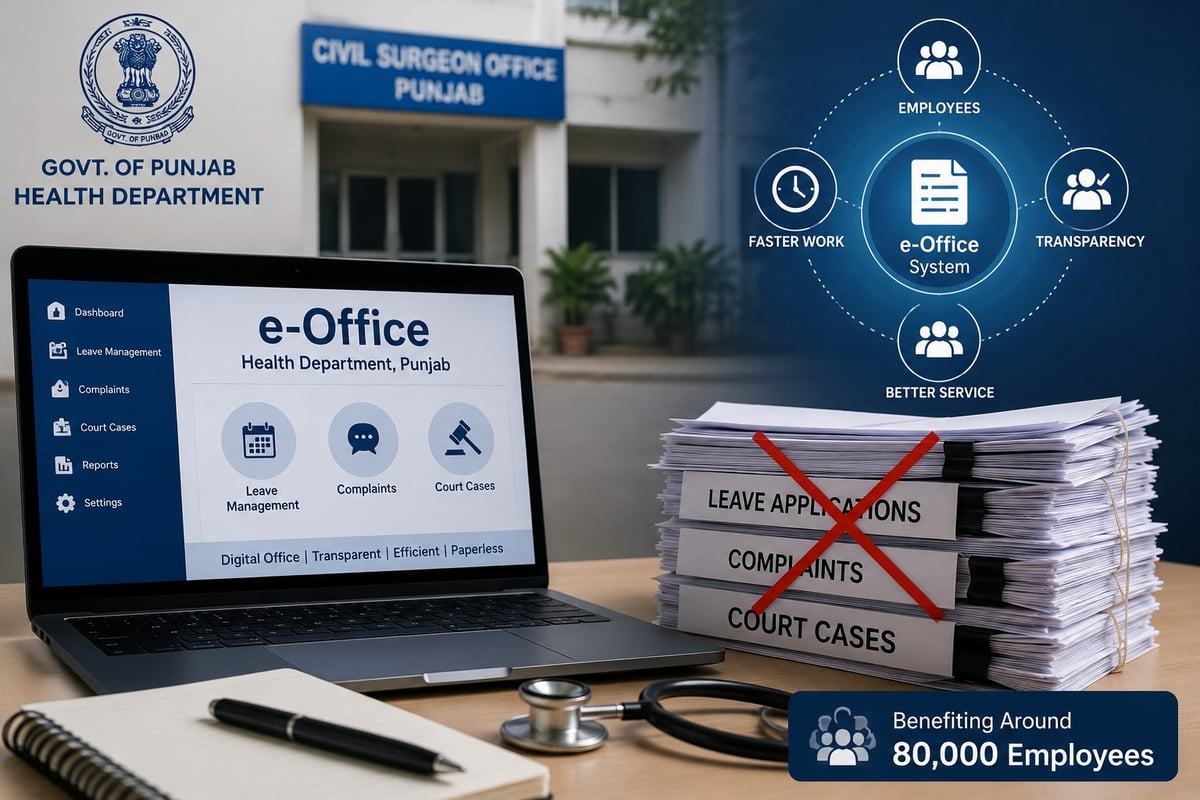 Punjab Health Department Launches E-Office System Across 23 Districts to Speed Up Employee Services