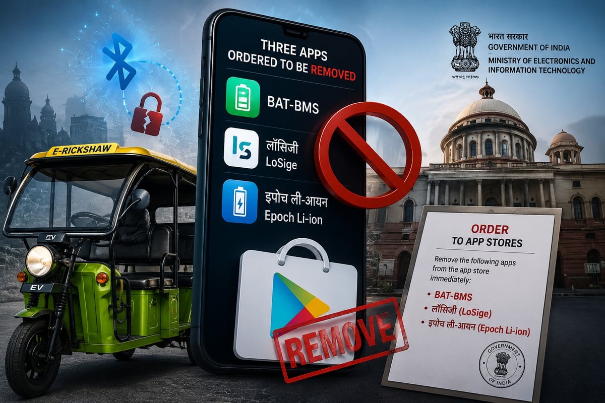 Government Orders Removal of Three E-Rickshaw Battery Control Apps over Security Concerns