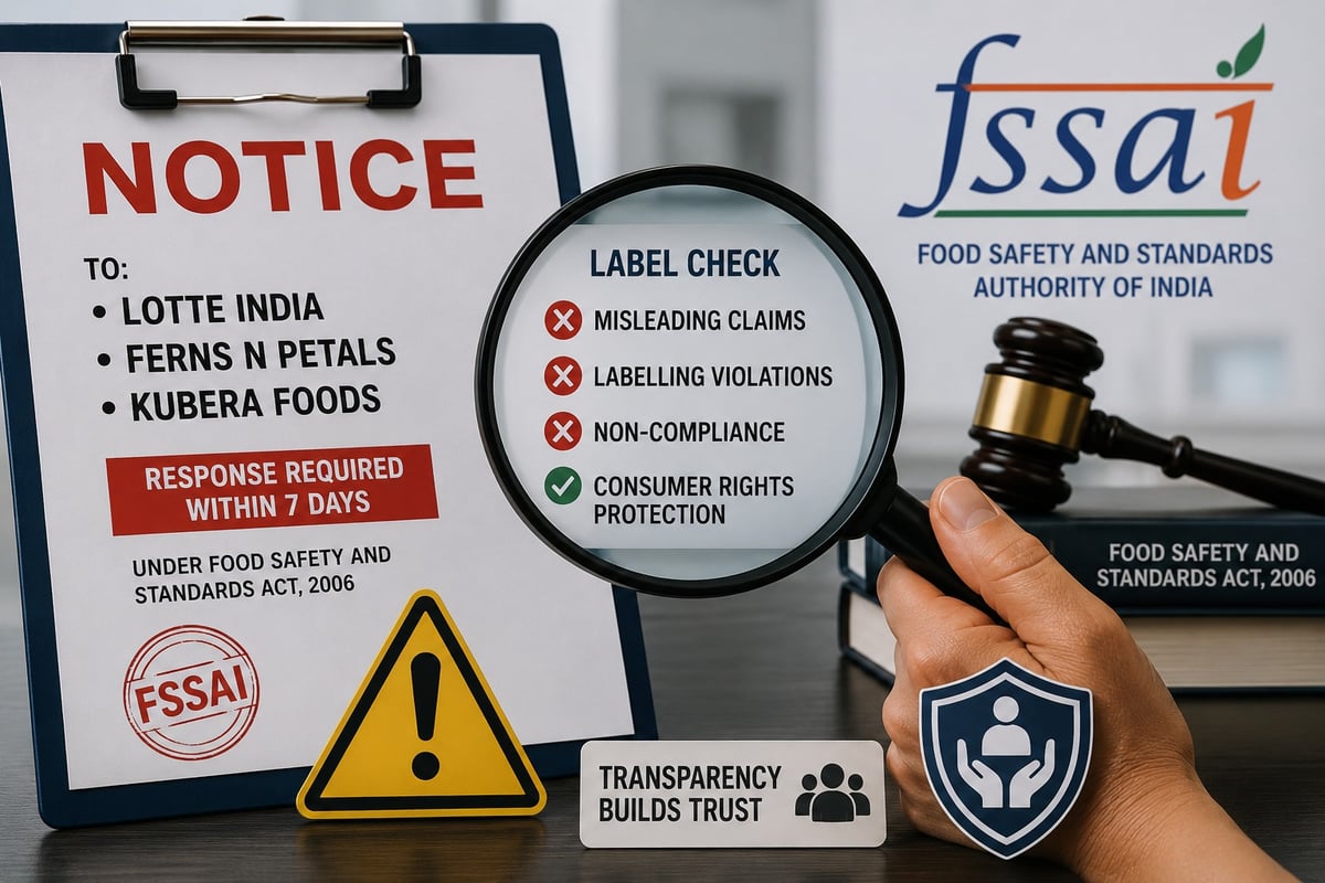 FSSAI Issues Notices to Lotte India, Ferns N Petals, Kuber Foods Over Misleading Food Labels