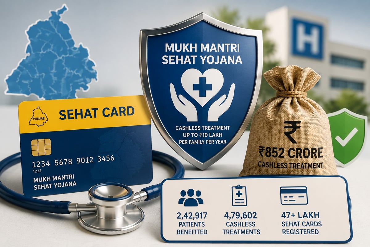 Punjab's Mukh Mantri Sehat Yojana Delivers ₹852 Crore in Cashless Treatment to 2.4 Lakh Patients in Six Months