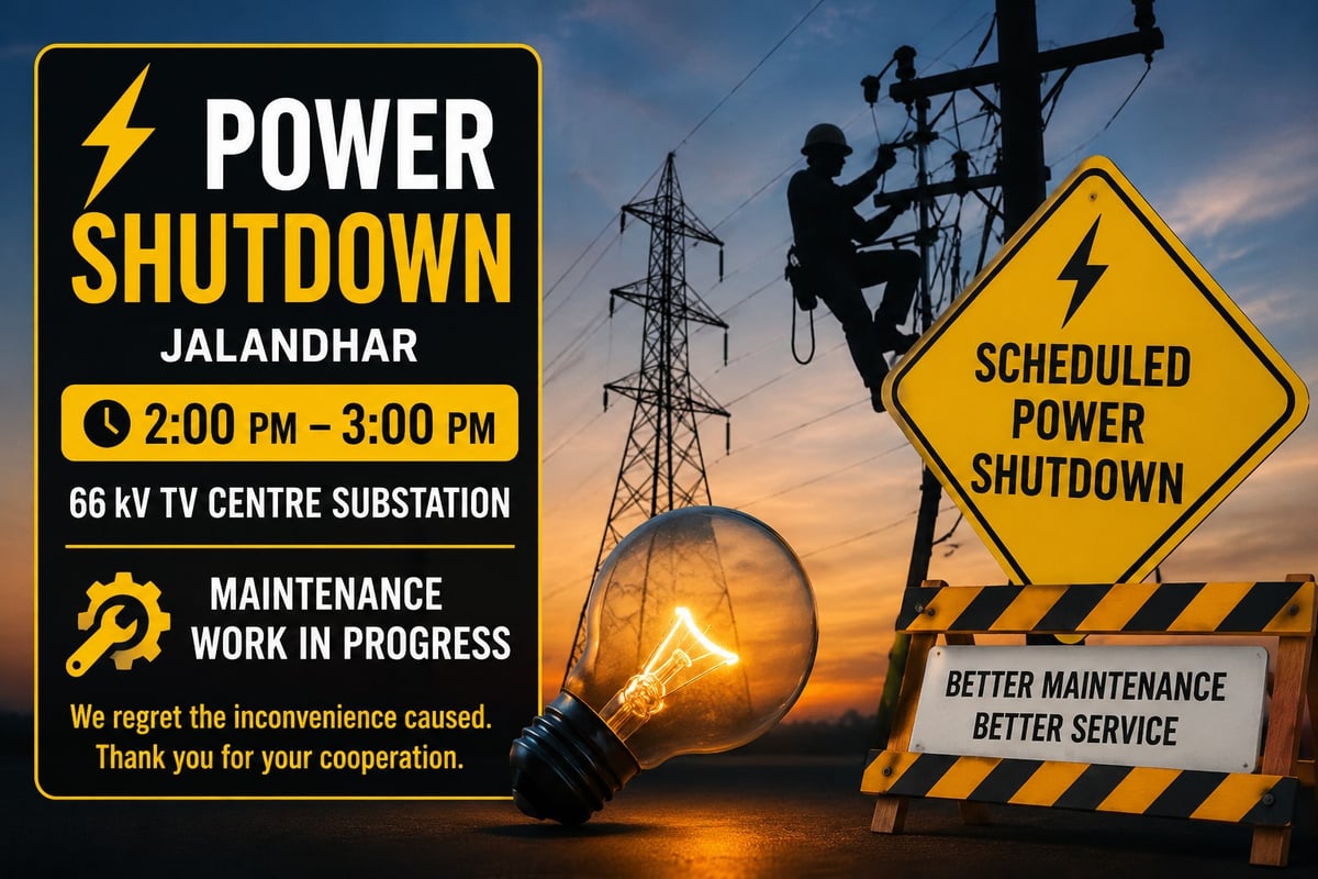 One-Hour Power Shutdown Planned in Parts of Jalandhar Today for Maintenance