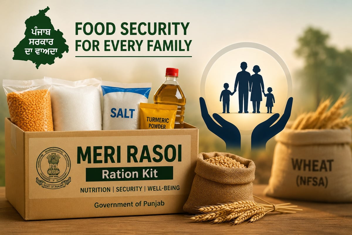 Punjab Govt Distributes 25 Lakh 'Meri Rasoi' Ration Kits, Targets 40.48 Lakh Families Across State