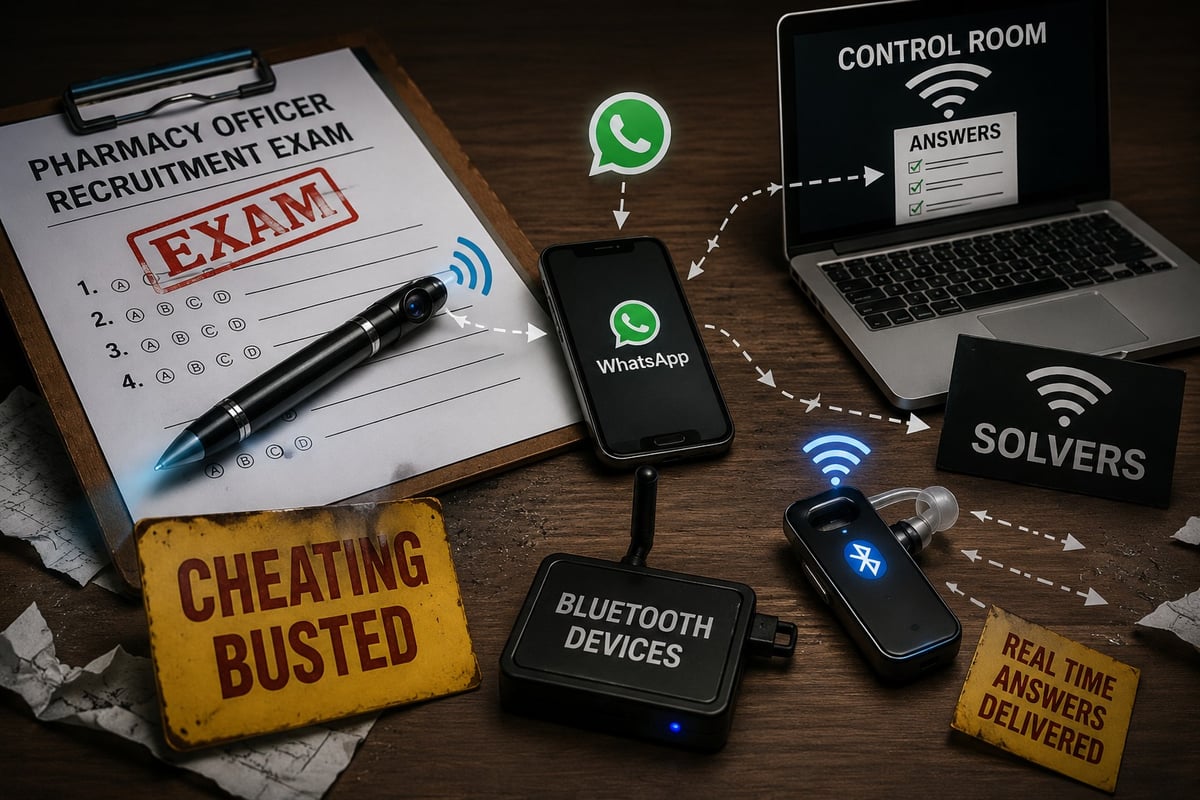 High-Tech Cheating Racket Busted in Punjab Pharmacy Officer Exam; 35 Held, Bluetooth Devices Seized