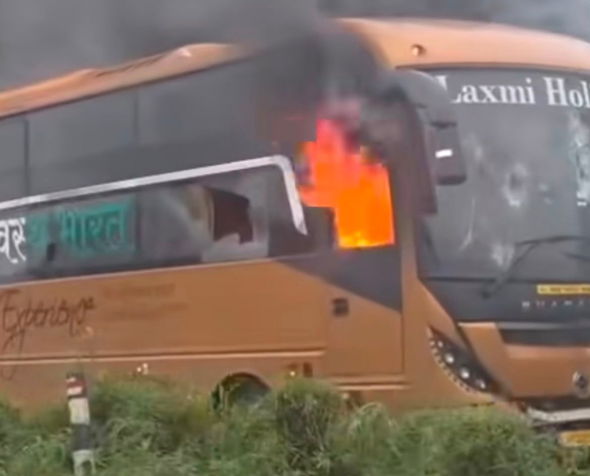 Speeding Bus Kills Two on Pathankot–Jalandhar Highway, Torched by Furious Villagers