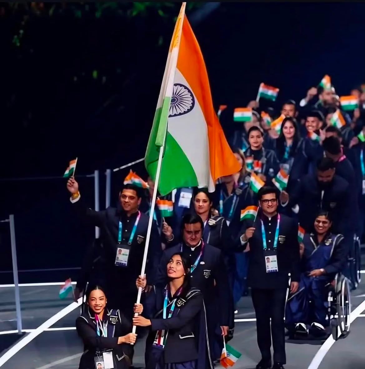 Mirabai, Lovlina Lead India at Glasgow Opening Ceremony; Lawn Bowls Team Shines
