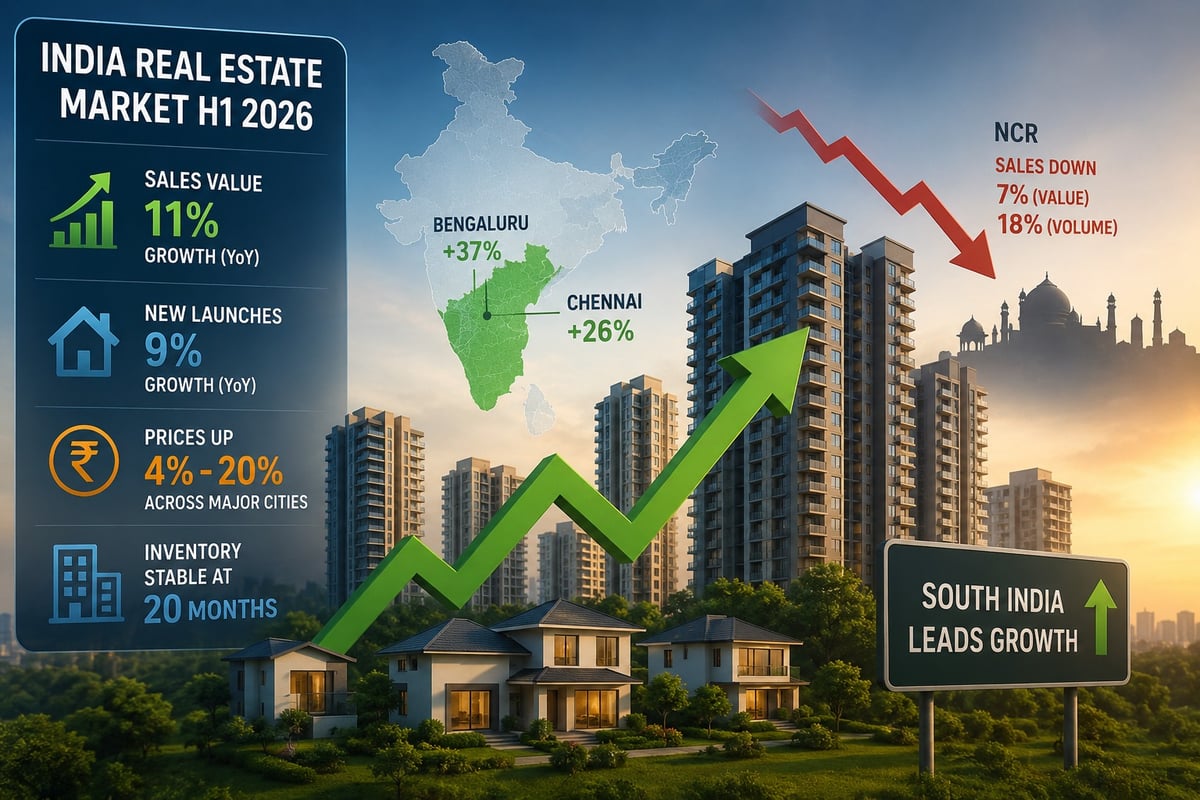 India’s Real Estate Market Gains Momentum in H1 2026, South India Leads Growth
