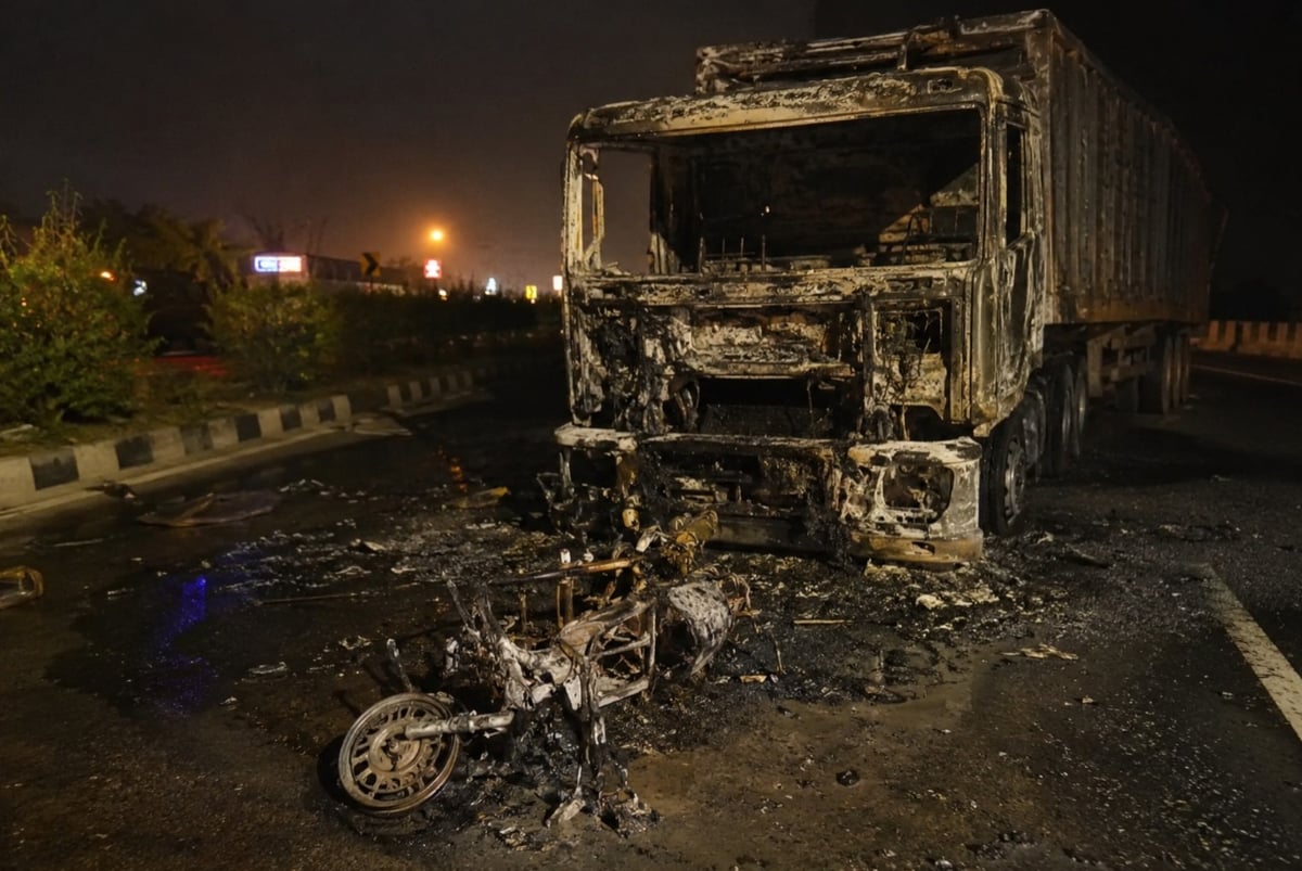 Truck Rams Scooty on Chandigarh–Sirhind Highway; Two Burnt Alive 
