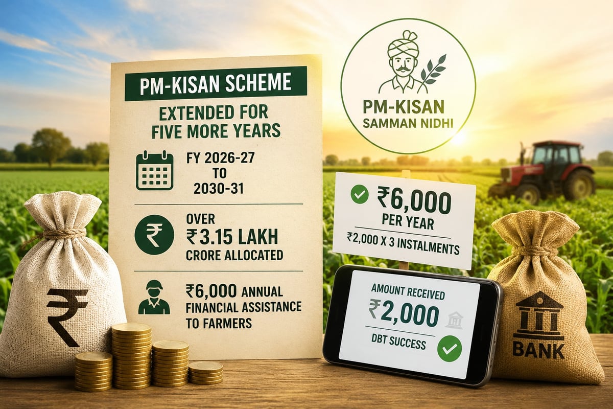 Good News for Farmers: PM-Kisan Scheme Extended for Five More Years, ₹6,000 Annual Aid to Continue