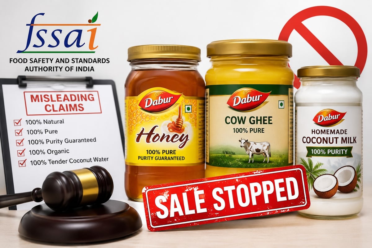 FSSAI halts sale of several Dabur products over misleading ‘100% pure claims