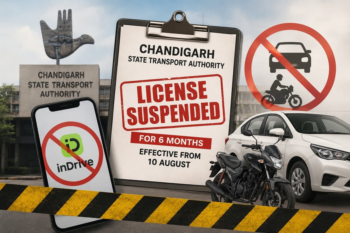 InDrive aggregator licence suspends for six month in Chandigarh 