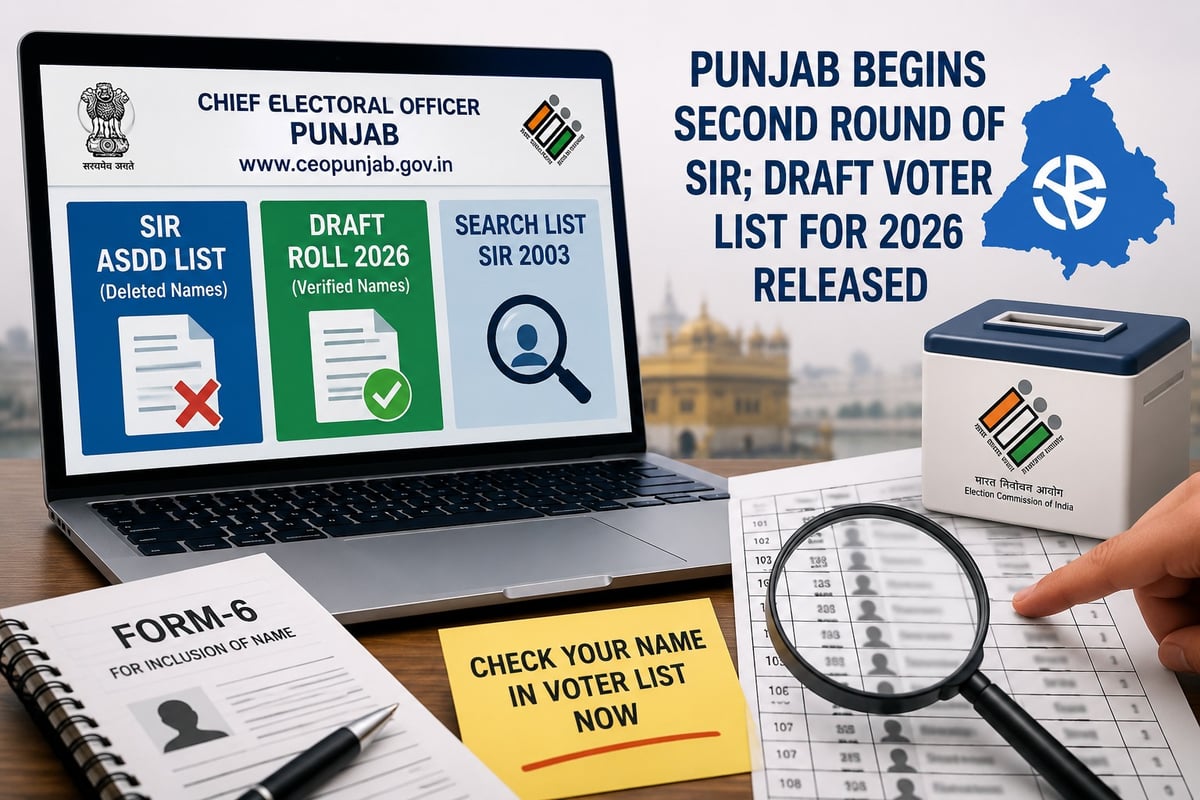 Punjab launches second round of SIR, draft voter list for 2026 goes online