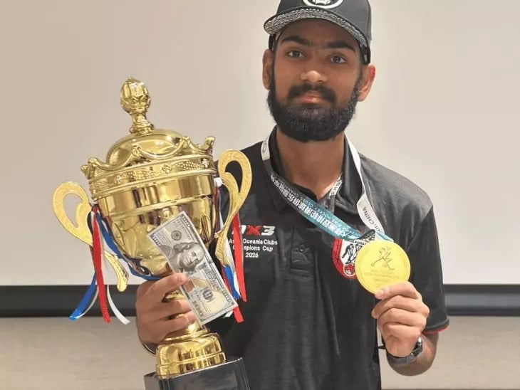 Chandigarh police inspector’s son Jujhar Singh wins gold at Asia-Oceania rink hockey club championship