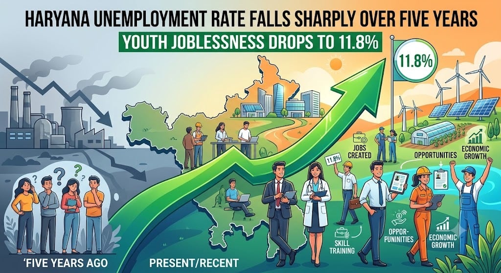 Haryana sees sharp fall in unemployment; youth joblessness drops to 11.8%
