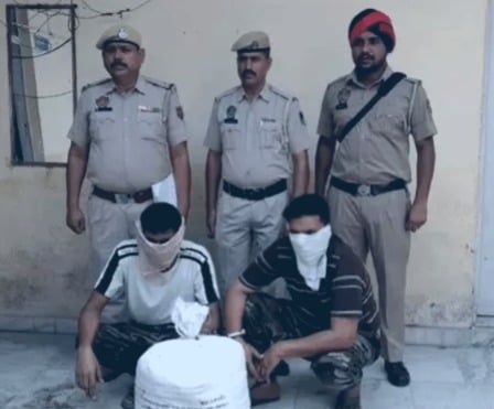 Two arrested with 17 Kg chura post at Madhopur Checkpost