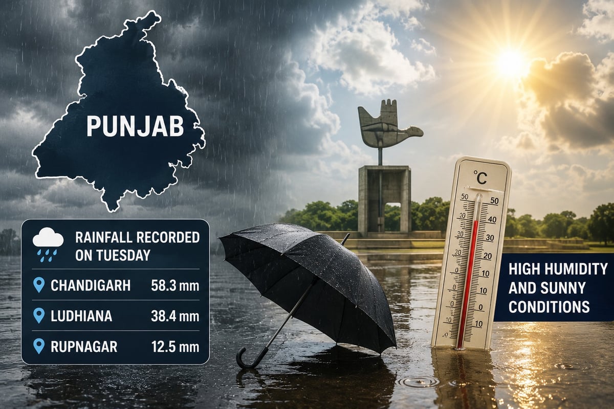Monsoon activity slows down across Punjab; Chandigarh receives highest rainfall