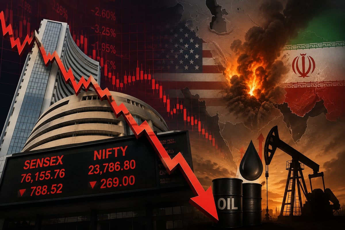 Middle east conflict sparks market panic; sensex tanks nearly 800 points