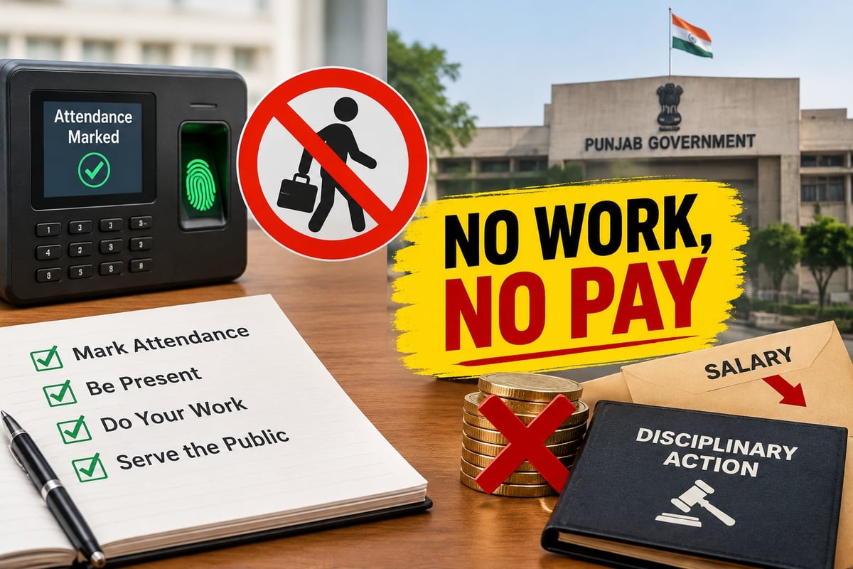 Punjab govt enforces ‘No Work, No Pay’ rule for unauthorised absence