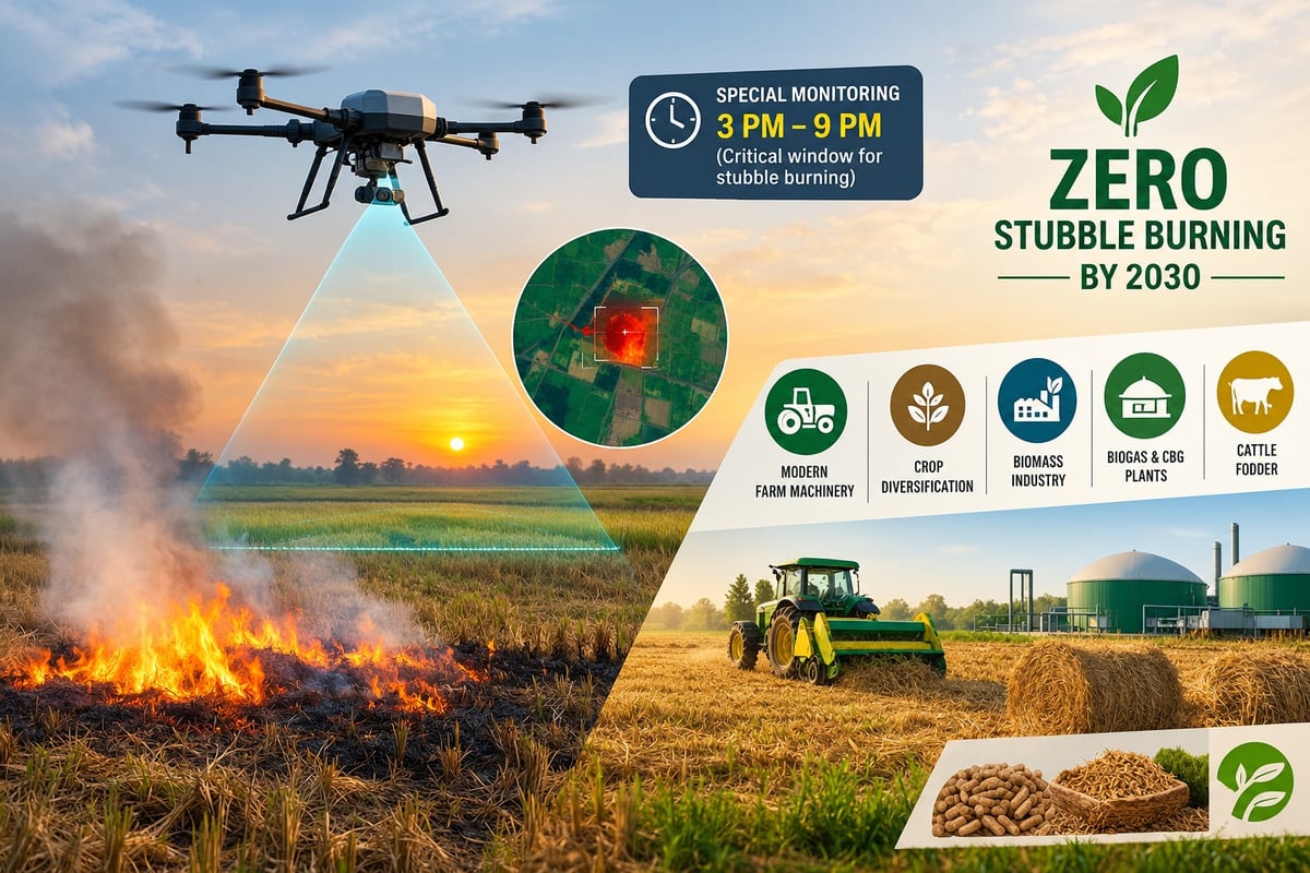 Punjab Govt to deploy drones for first-time farm surveillance; state targets zero stubble burning by 2030
