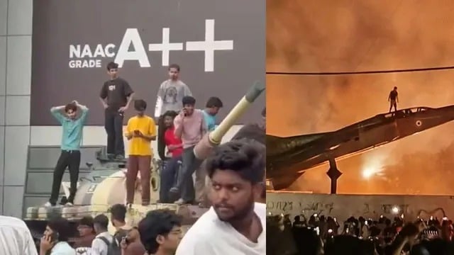 LPU Students’ Protest Turns Violent in Phagwara: Students Climb MiG-23 Fighter Jet and Military Tank Amid Arson and Vandalism