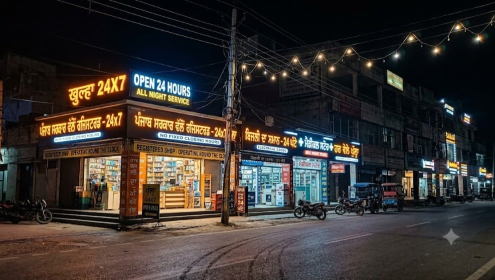 No more fixed closing hours? Punjab govt allows registered shops to operate 24x7