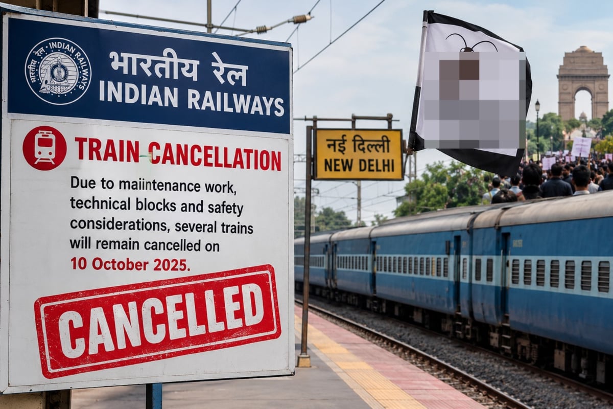 Dozens of trains cancelled ahead of Cockroach Janta Party’s Delhi protest