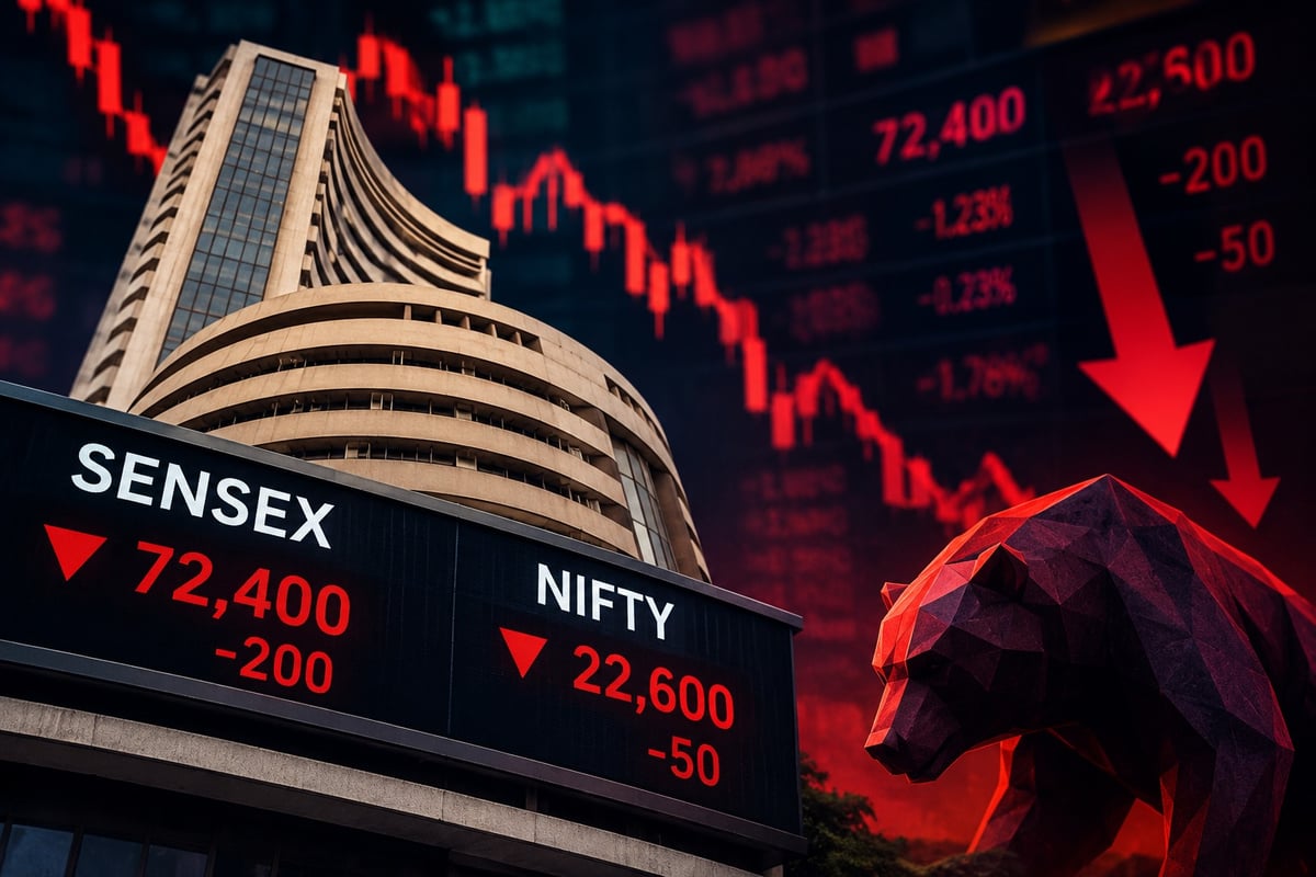 Sensex falls 200 points, Nifty slips 50 points in early trade