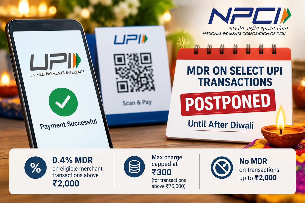Festive season relief for Merchants; NPCI postpones MDR charges, New date awaited