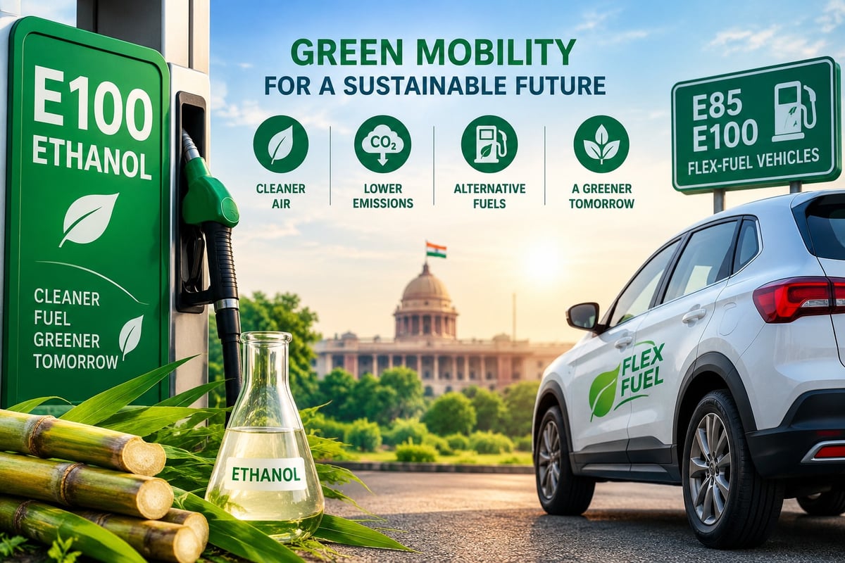 Centre's big push for Green Mobility: E100 Flex-Fuel vehicles get the green light