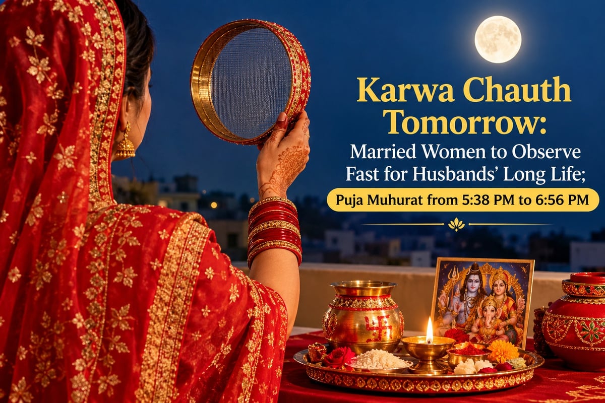 Karwachauth tomorrow: Married women to fast for husbands’ long life; Puja muhurat from 5:38 PM