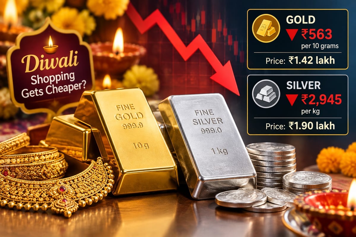Gold drops by ₹6,000 and Silver by ₹30,000 in October